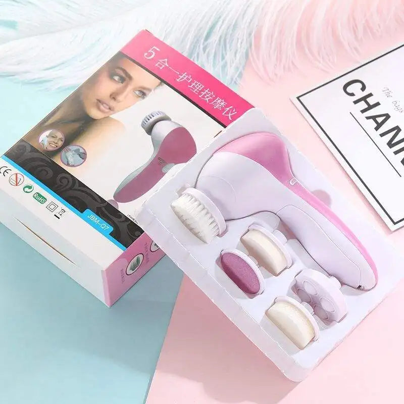 5-in-1 Electric Facial Cleansing Brush - Spa-Quality Skin Care System