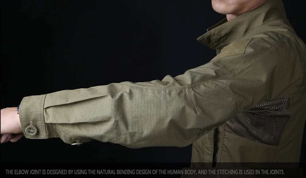 Military Tactical Long Sleeve Shirt - Multi-Pocket Camouflage Cargo Jacket