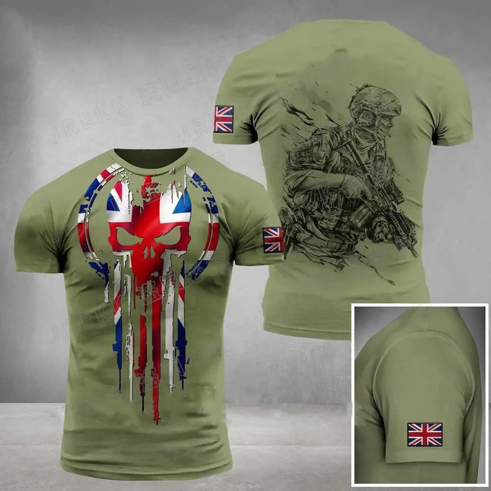 British Soldier Army Veteran T-Shirt - 3D Printed Camouflage Tee