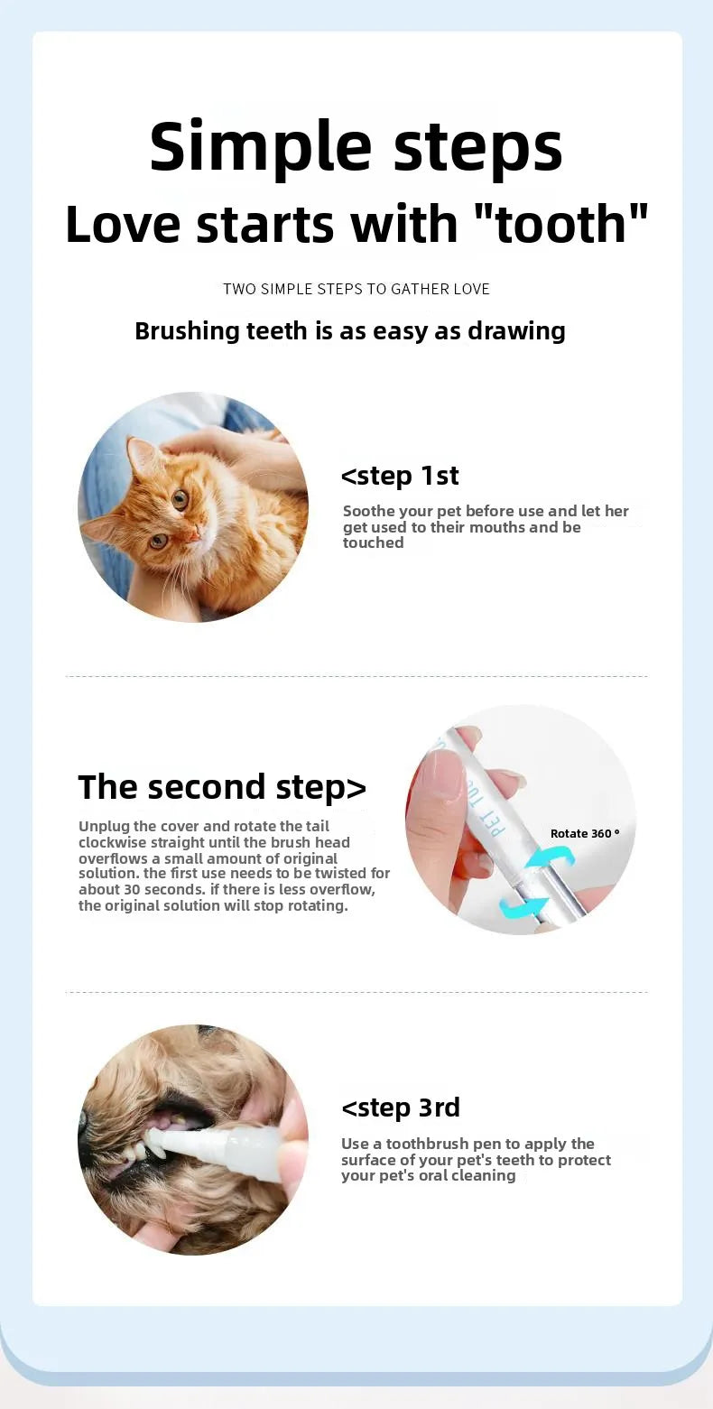 Pet Toothbrush Pen - Dog & Cat Dental Care Tool