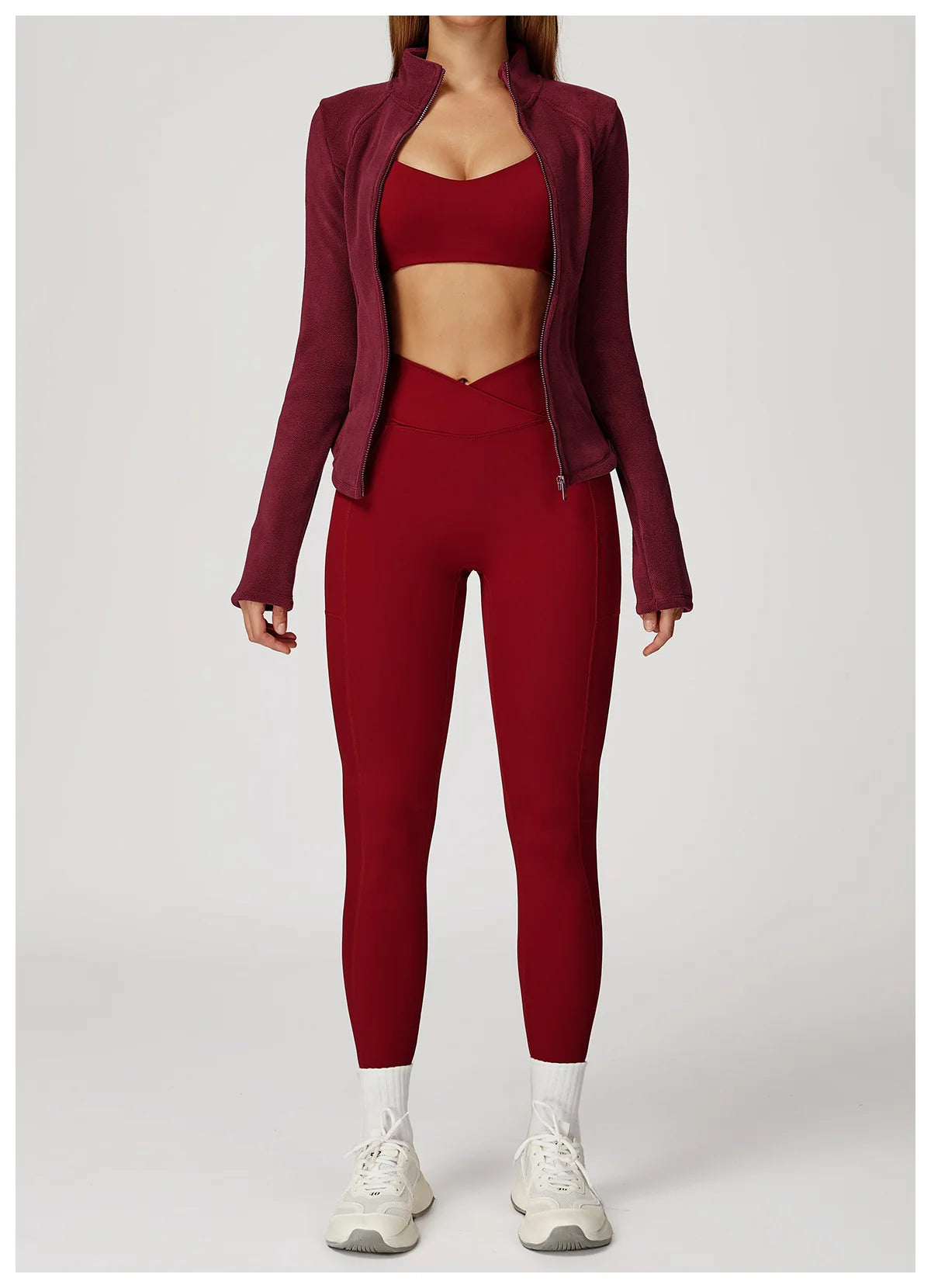 Sports Jacket Long Sleeve Women Zip Fitness Yoga Shirt Winter Warm Gym Top Activewear Running Coats Workout Clothes For Cycling