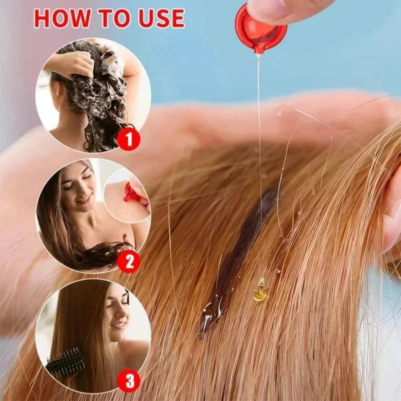 Capsules de vitamines pour cheveux, huile de kératine, soin capillaire rapide pour des cheveux doux, lisses et brillants. Nourrit et répare les cheveux abîmés et fourchus.