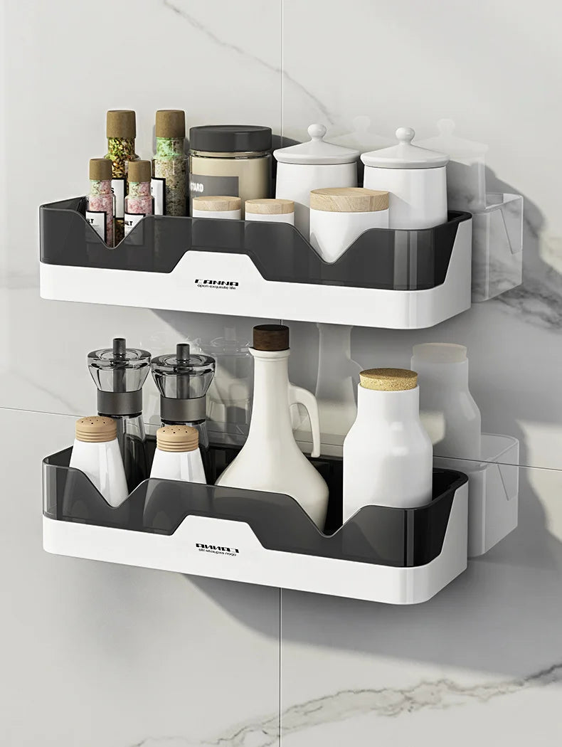 Bath Accessories Home Organizer Shower Shelves Wall Mount Bathroom Shelf WC Shampoo Holder Kitchen Storage Basket Cosmetic Rack