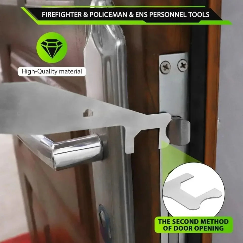 Nouveaux outils pour pompiers et secouristes : outils multifonctions en acier à ressort, leviers et barres de levier multifonctionnels.