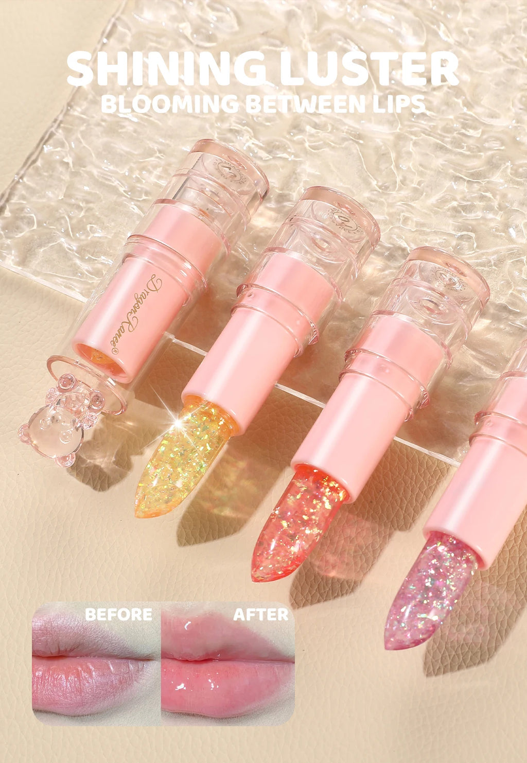 Color-Changing Glitter Lip Gloss