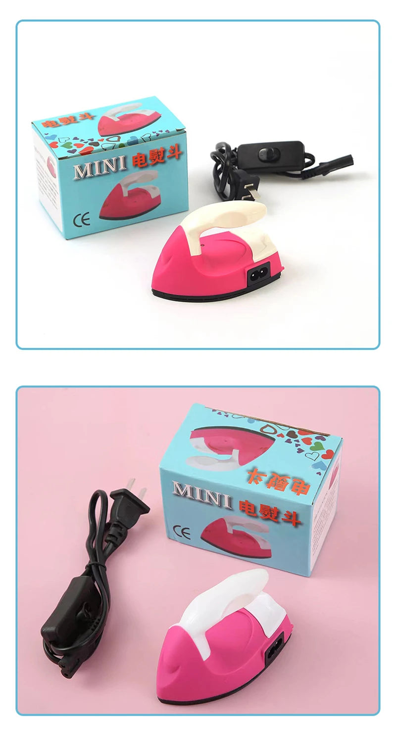 Mini fer à repasser électrique, fer à repasser portable et pratique, avec coussinet isolant en silicone pour repasser le linge.