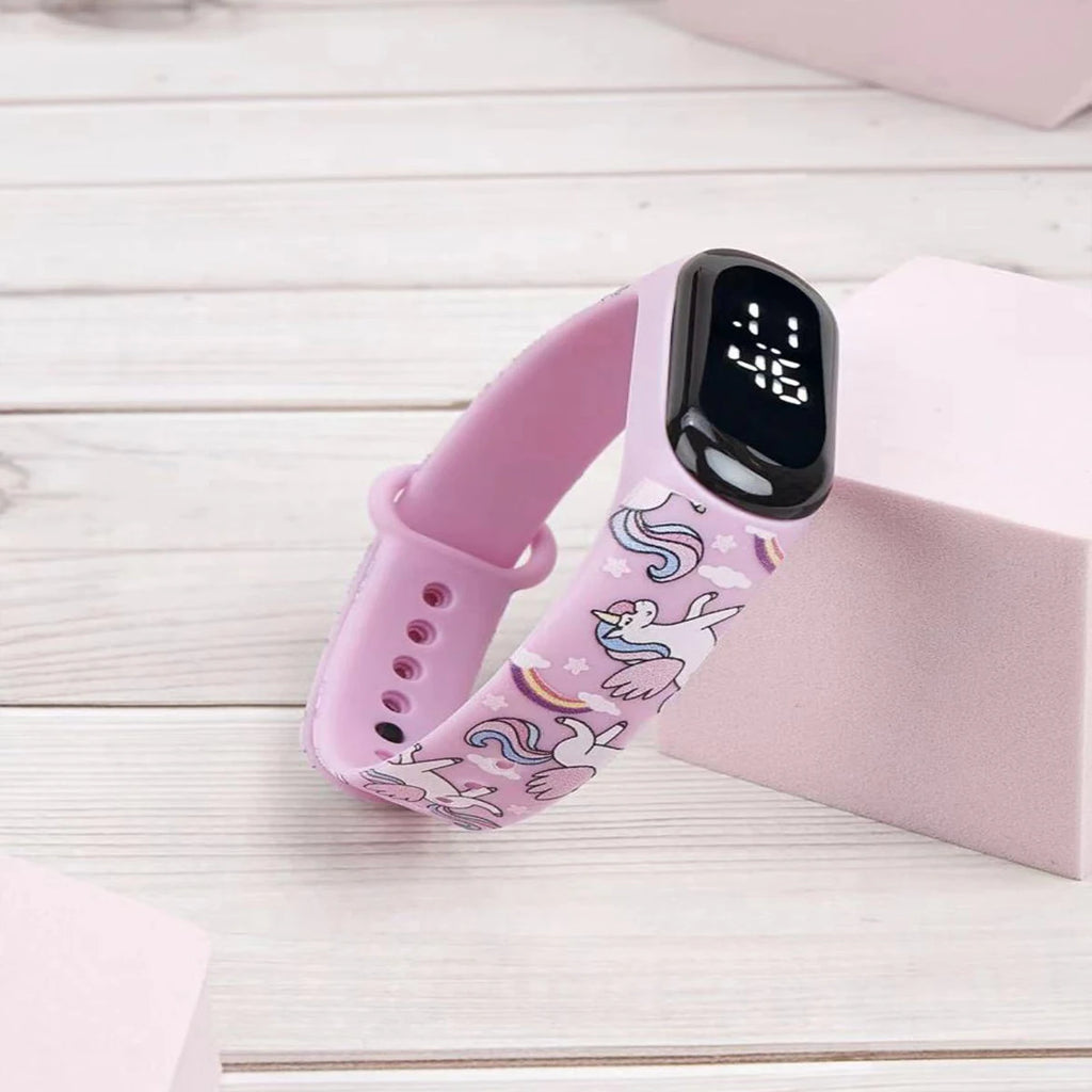 Montre-bracelet tactile électronique pour enfants et étudiants, avec figurine LED de dessin animé