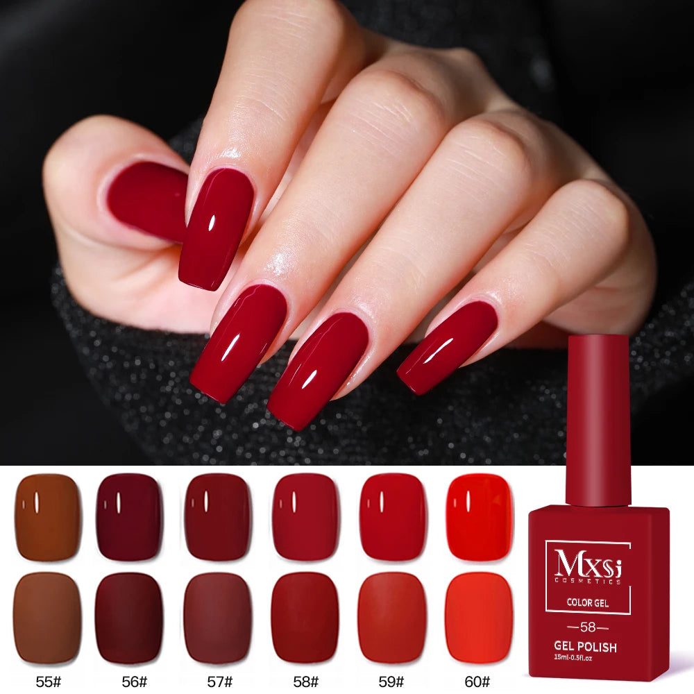 6-Piece UV LED Gel Polish Set - Semi-Permanent Nail Art Kit (15ml)