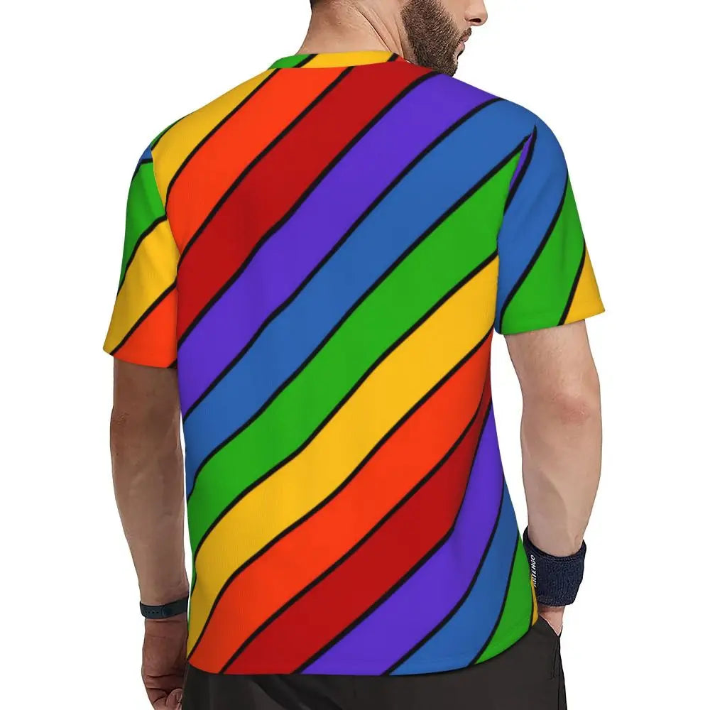 Gym T-Shirt Mondrian Line - Colorful Plaid Y2K Retro Graphic Tee