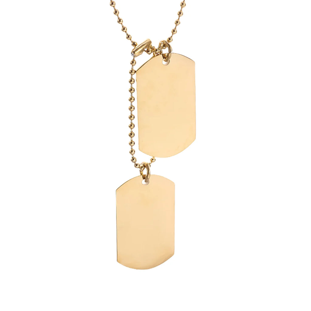 Collier avec plaque militaire - Acier inoxydable