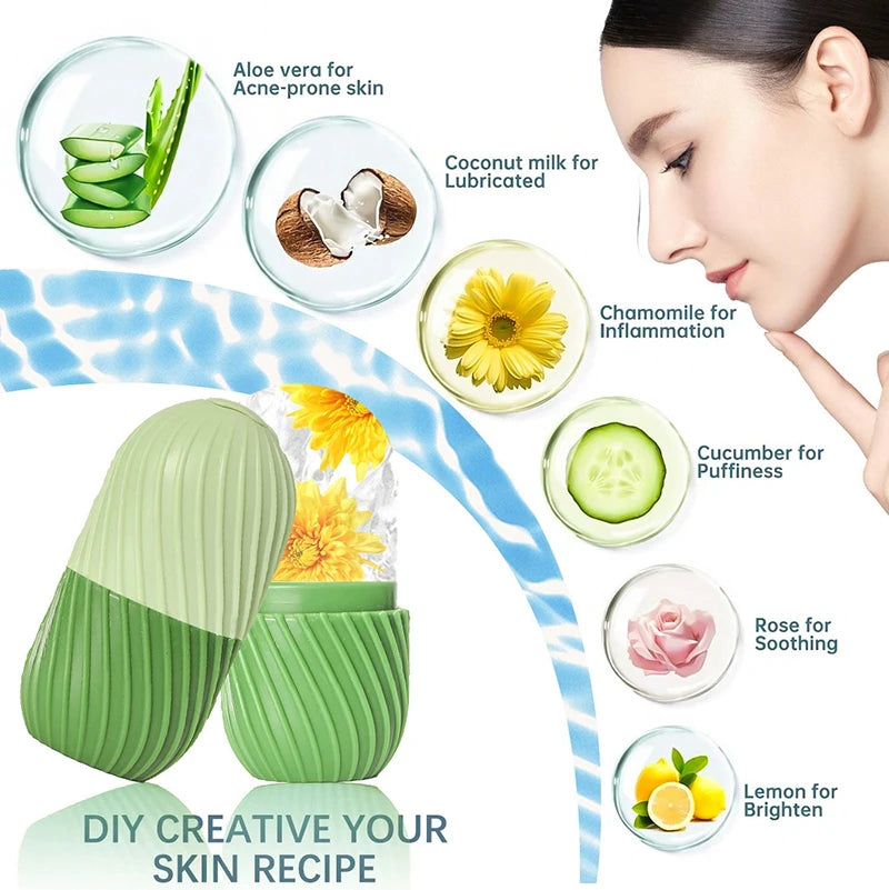 Silicone Ice Face Roller Mold Reusable Massage Skin Beauty Face Roller Reduce Puffiness Remove Dark Circles Skin Care Tools