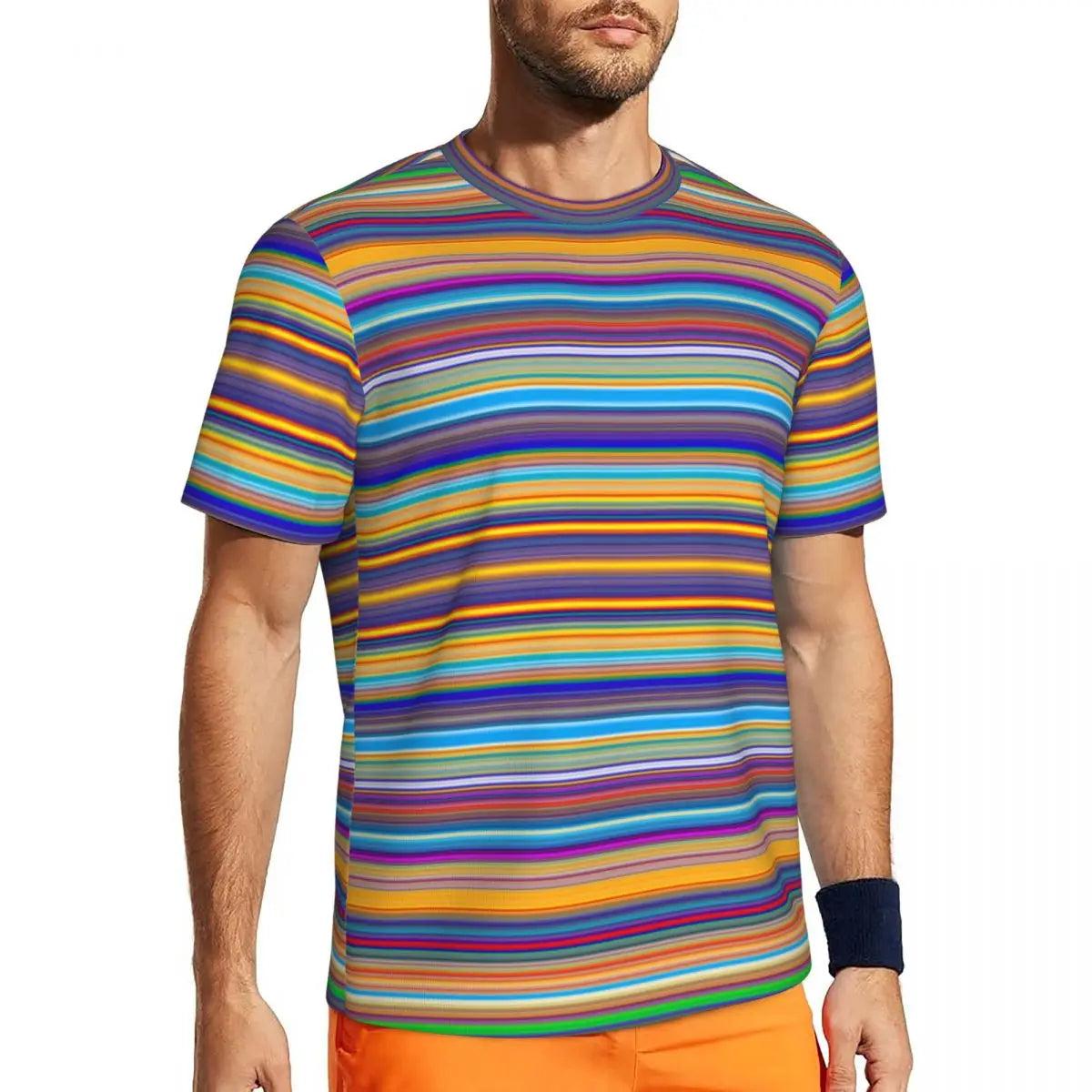 Gym T-Shirt Mondrian Line - Colorful Plaid Y2K Retro Graphic Tee