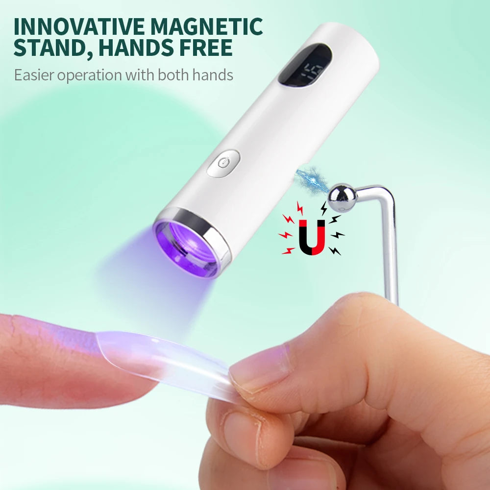 Lampe UV Nailpop avec support, mini lampe de séchage portable rechargeable pour vernis semi-permanent et gel. Séchage rapide.