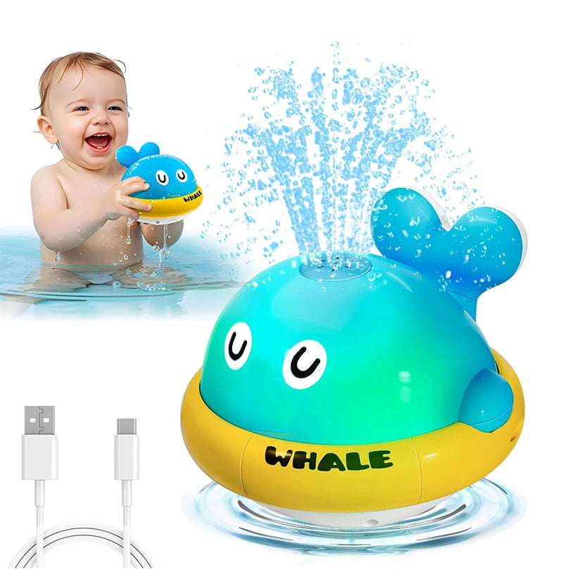 Jouets de bain pour bébés et jeunes enfants, jouets de bain lumineux en forme de baleine, table d'arrosage avec fontaine pour le bain, jouets pour nourrissons.