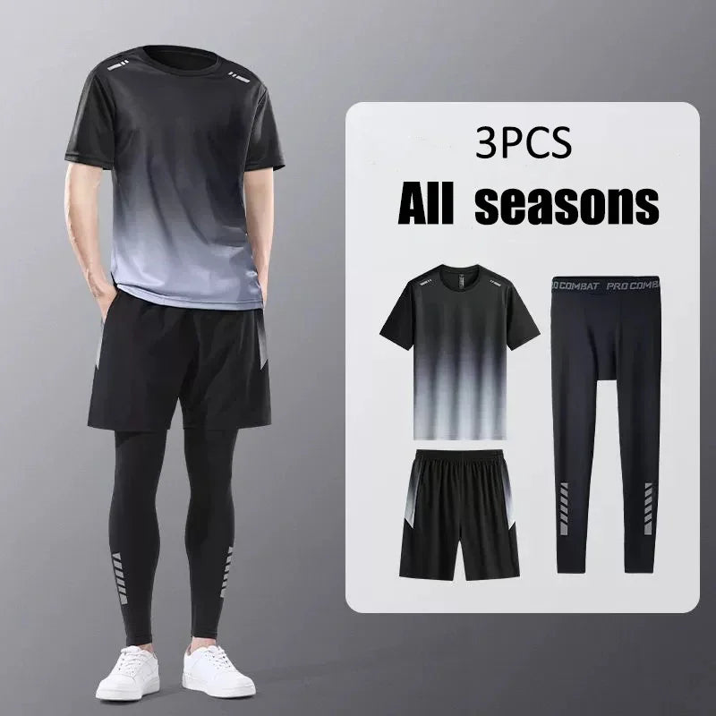 Sports suit for men, running quick-dry clothes, fitness clothes, badminton clothes, sports basketball training