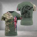British Soldier Army Veteran T-Shirt - 3D Printed Camouflage Tee