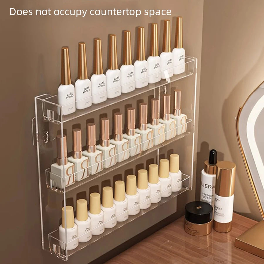 3-Tier Clear Acrylic Nail Polish Display & Storage Organizer