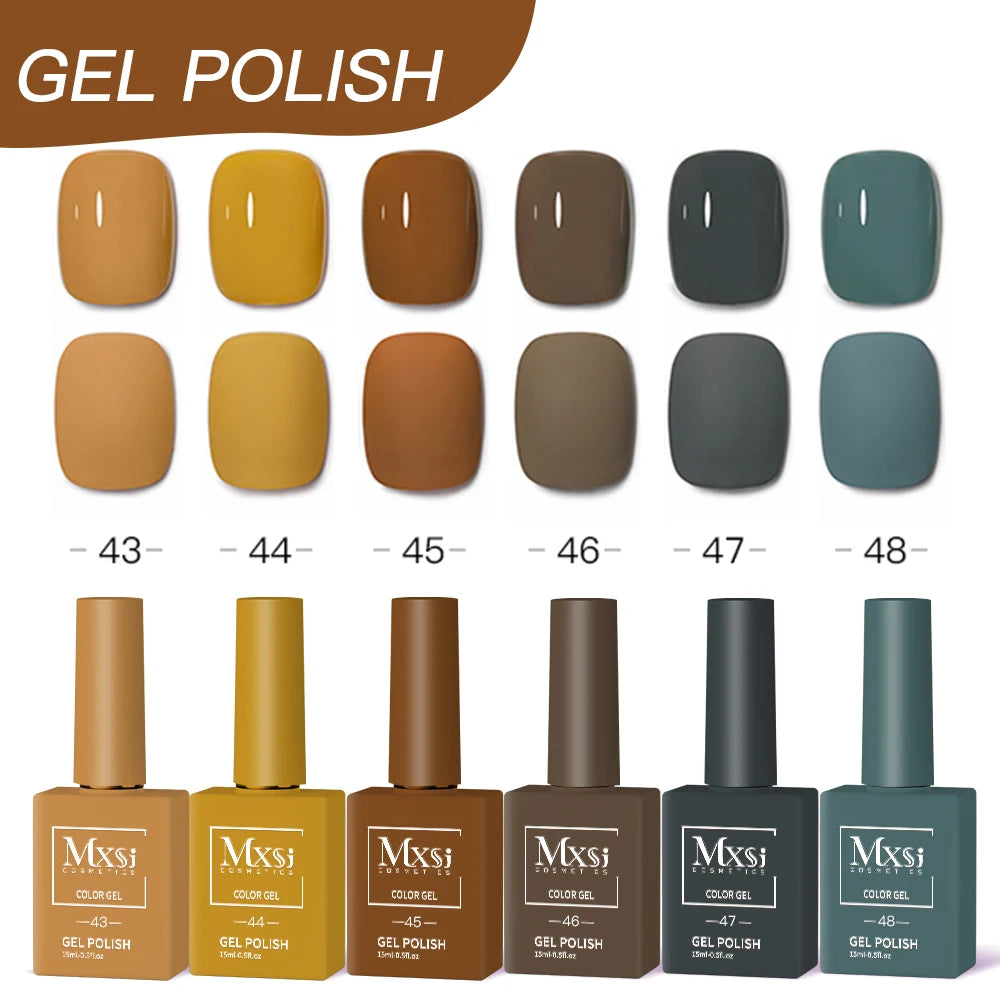 6-Piece UV LED Gel Polish Set - Semi-Permanent Nail Art Kit (15ml)