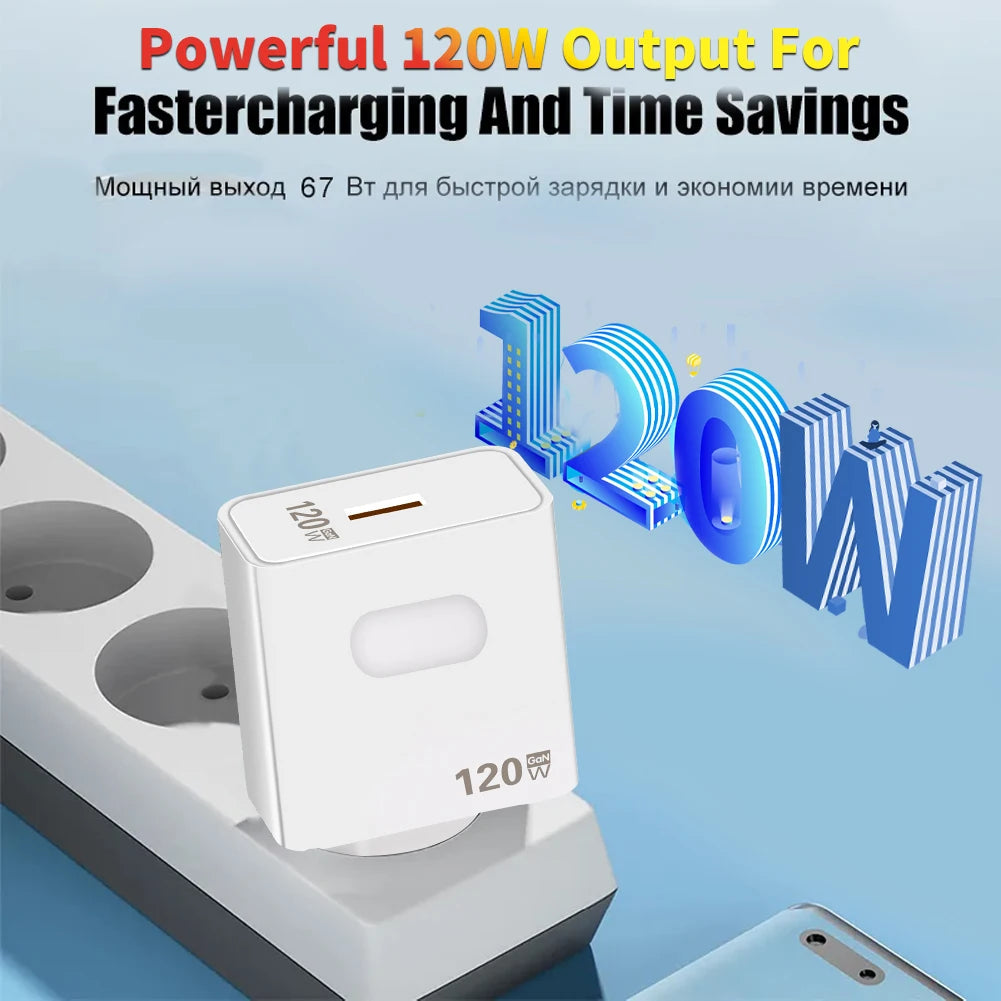 Chargeur USB GaN à charge rapide Quick Charge 3.0, câble Type C, adaptateur pour téléphone portable compatible iPhone, Huawei, Samsung et Xiaomi 14