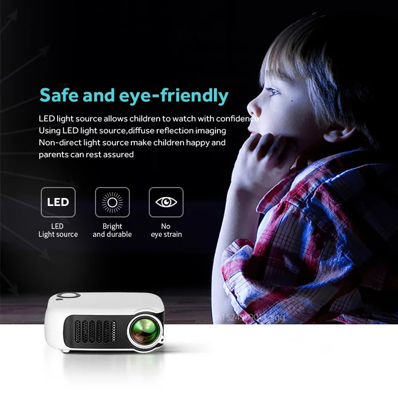 Portable LED Mini Projector - 1080P & 4K Support
