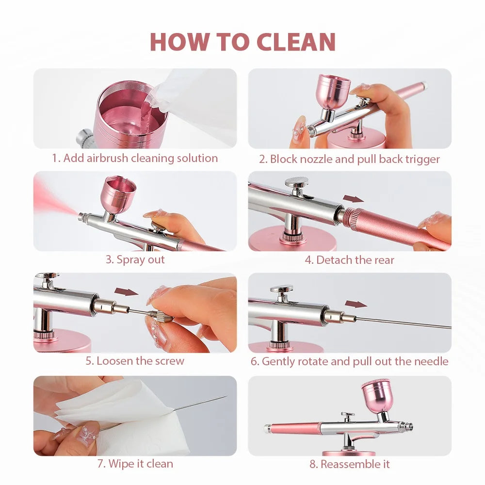 Airbrush Nail Art Painting Kit Mini Airbrush for Nail Art Cake Painting Portable Hand Sprayer Gun Airbrush Nail
