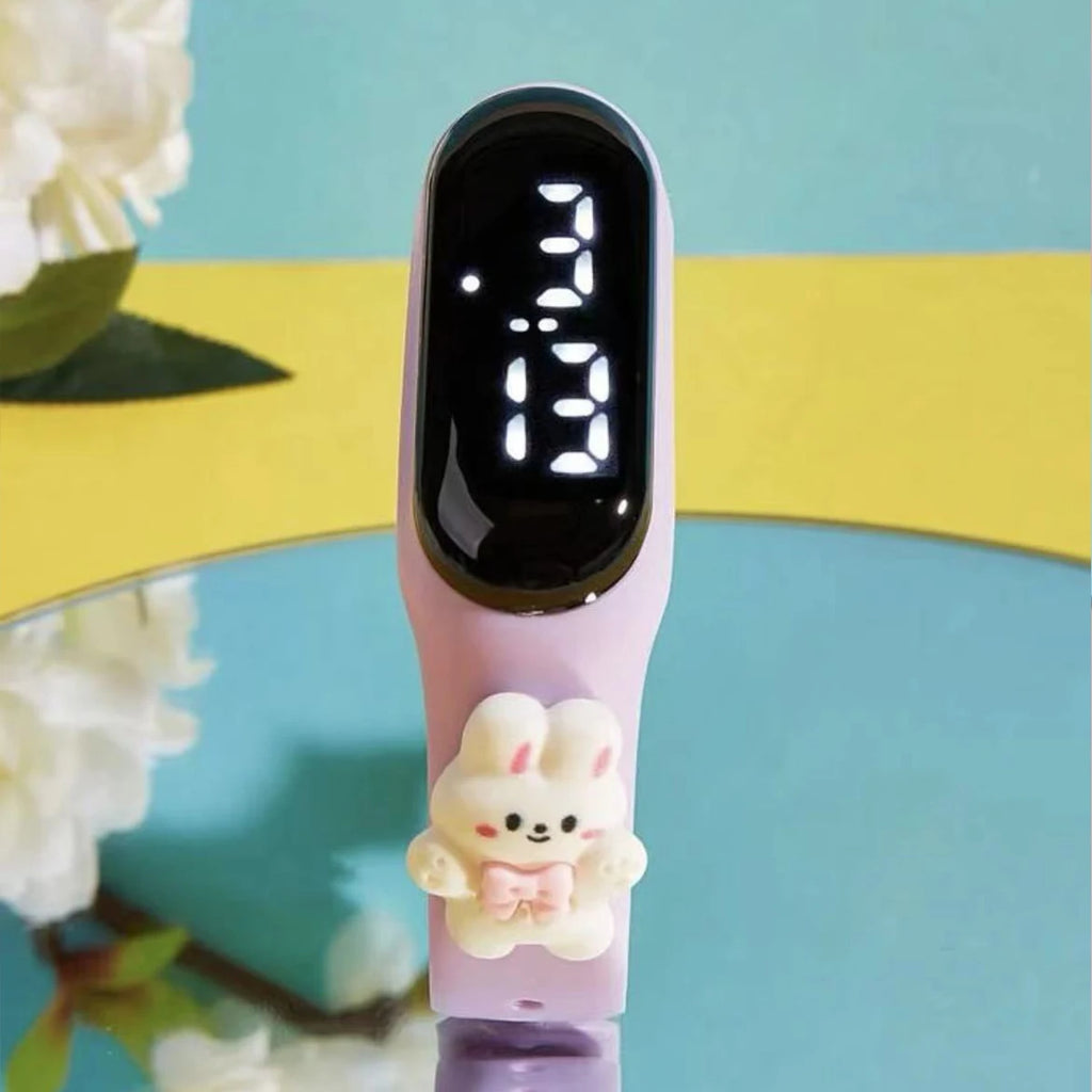 Montre-bracelet tactile électronique pour enfants et étudiants, avec figurine LED de dessin animé