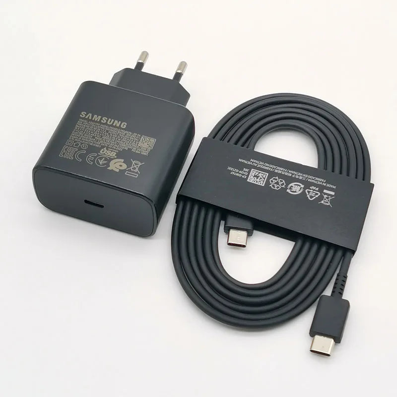 Chargeur Samsung 45 W à charge ultra rapide, adaptateur de charge rapide de 1,8 m de type C pour Galaxy S24, S23, S22, S21, S20, Note 20 Ultra, 10, Z Flip, Fold 6, 5, 4, 3 et 2