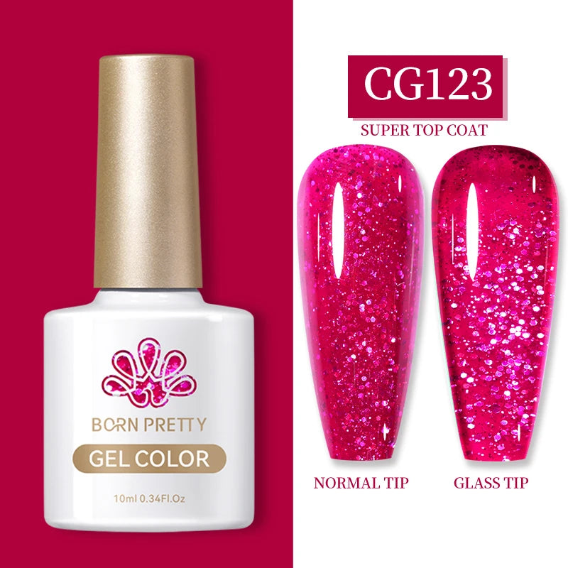 Vernis à ongles gel BORN PRETTY 10 ml, 130 couleurs, semi-permanent, semi-dissolvable, UV, base et top coat.