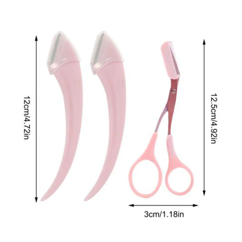 Eyebrow Trimming Knife Eyebrow Face Razor For Women Professional Eyebrow Scissors With Comb Brow Trimmer Scraper Accessories