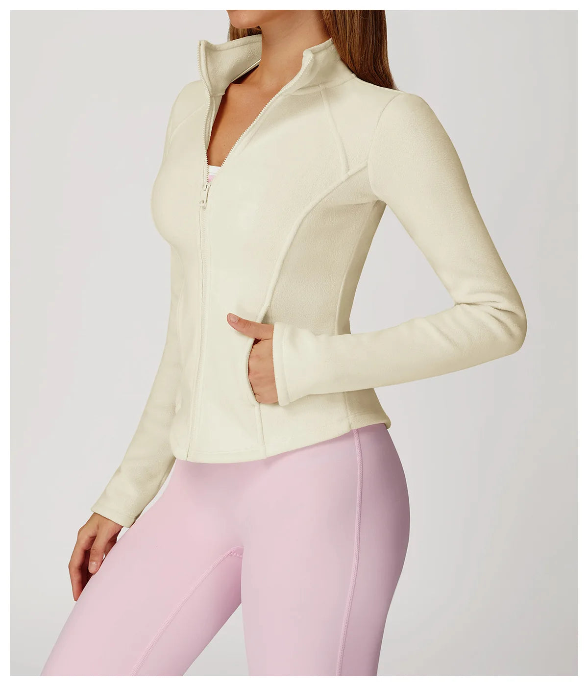 Sports Jacket Long Sleeve Women Zip Fitness Yoga Shirt Winter Warm Gym Top Activewear Running Coats Workout Clothes For Cycling