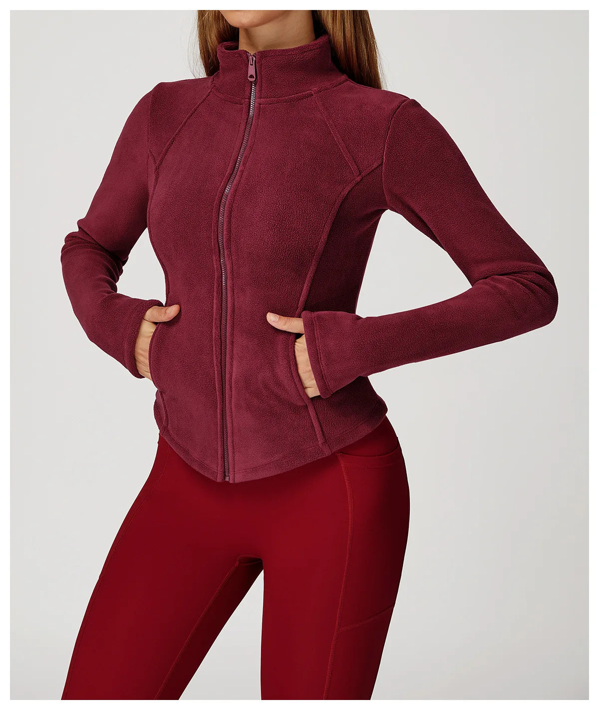 Sports Jacket Long Sleeve Women Zip Fitness Yoga Shirt Winter Warm Gym Top Activewear Running Coats Workout Clothes For Cycling
