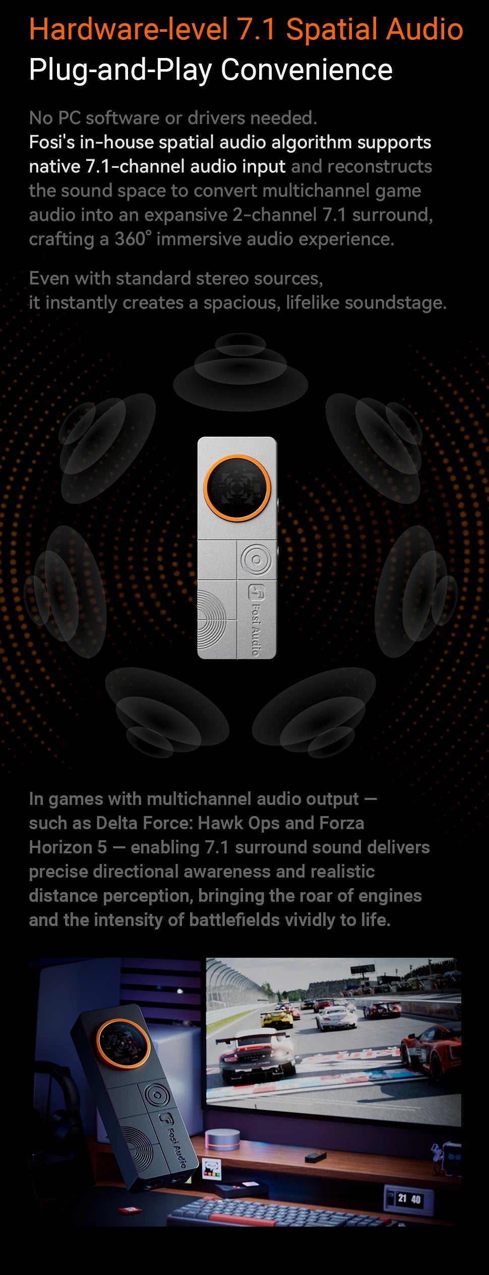 Amplificateur casque Hi-Fi portable Fosi Audio DS3 DAC avec dongle DAC XMOS XU316 DSD512 et sortie jack symétrique 4,4 mm/3,5 mm.