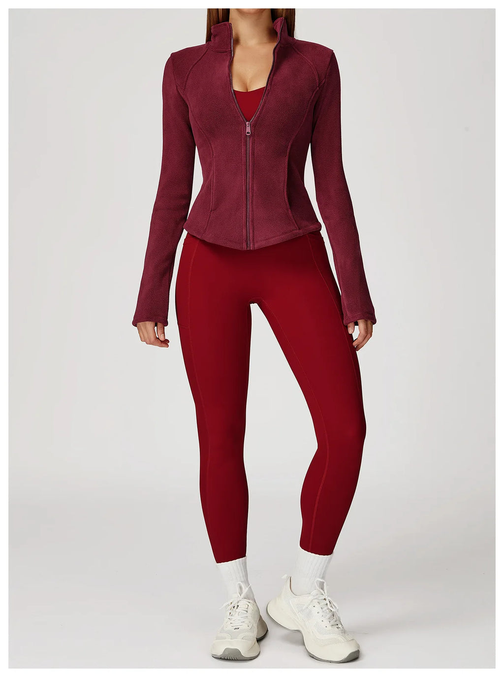 Sports Jacket Long Sleeve Women Zip Fitness Yoga Shirt Winter Warm Gym Top Activewear Running Coats Workout Clothes For Cycling
