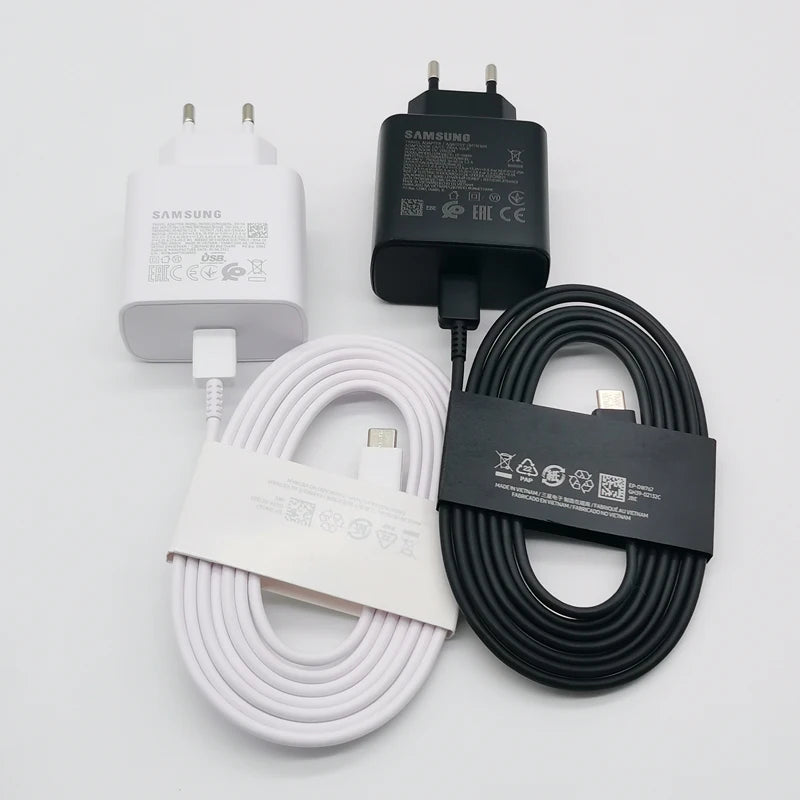 Chargeur Samsung 45 W à charge ultra rapide, adaptateur de charge rapide de 1,8 m de type C pour Galaxy S24, S23, S22, S21, S20, Note 20 Ultra, 10, Z Flip, Fold 6, 5, 4, 3 et 2