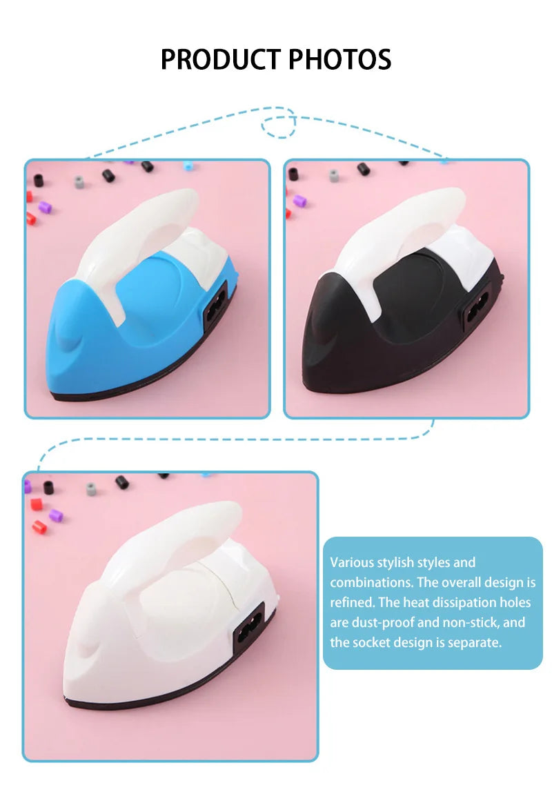 Mini fer à repasser électrique, fer à repasser portable et pratique, avec coussinet isolant en silicone pour repasser le linge.