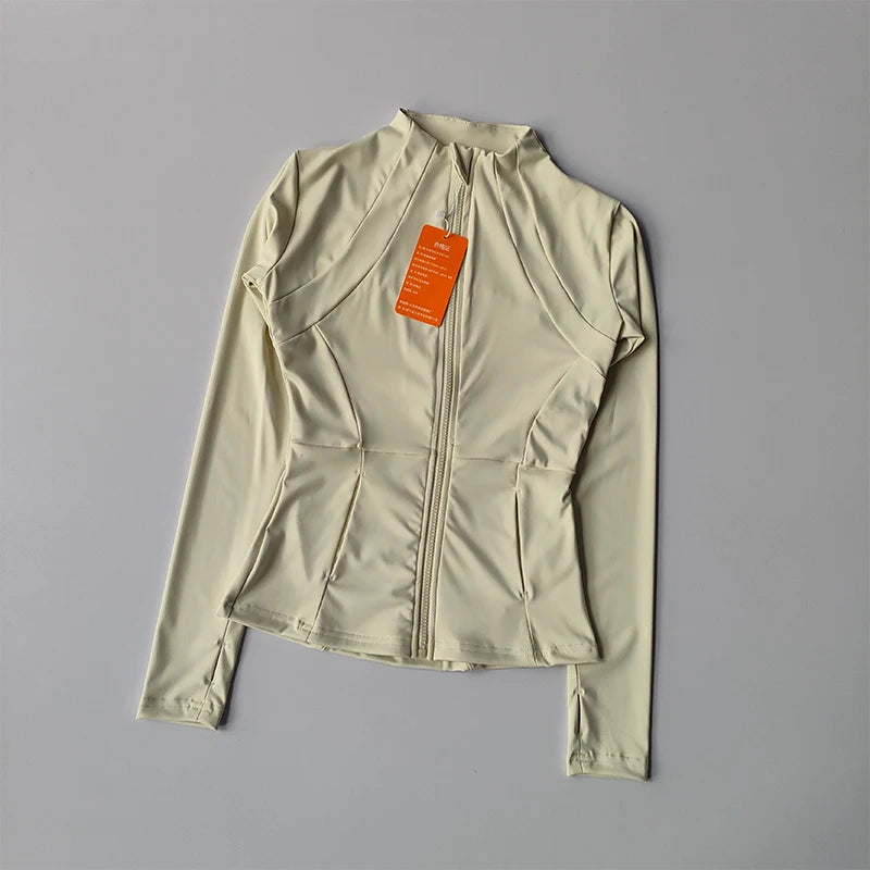 Sports Coat, Women's Autumn and Winter Slim Fit, Professional Quick Drying Clothes Slimming Sports Long Sleeved Prati Yoga Top