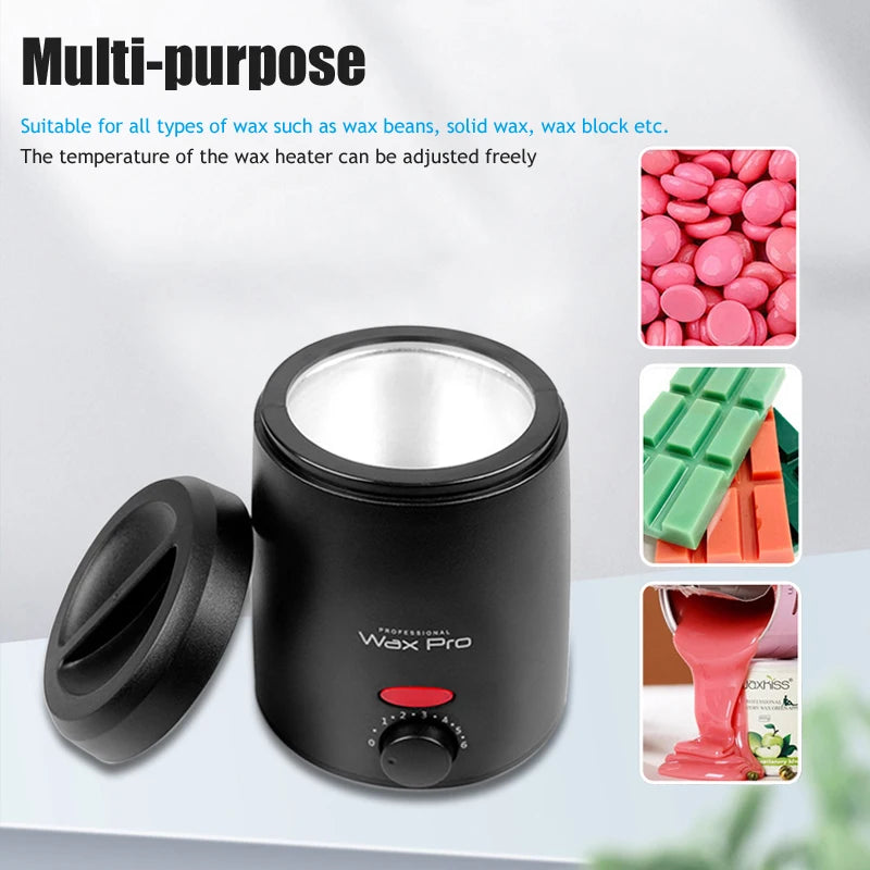 200ML Waxing Kit - Women Men Hard Wax Melt Warmer Kit for Hair Removal-Suitable for Full Body Hair Removal on Sensitive Skin