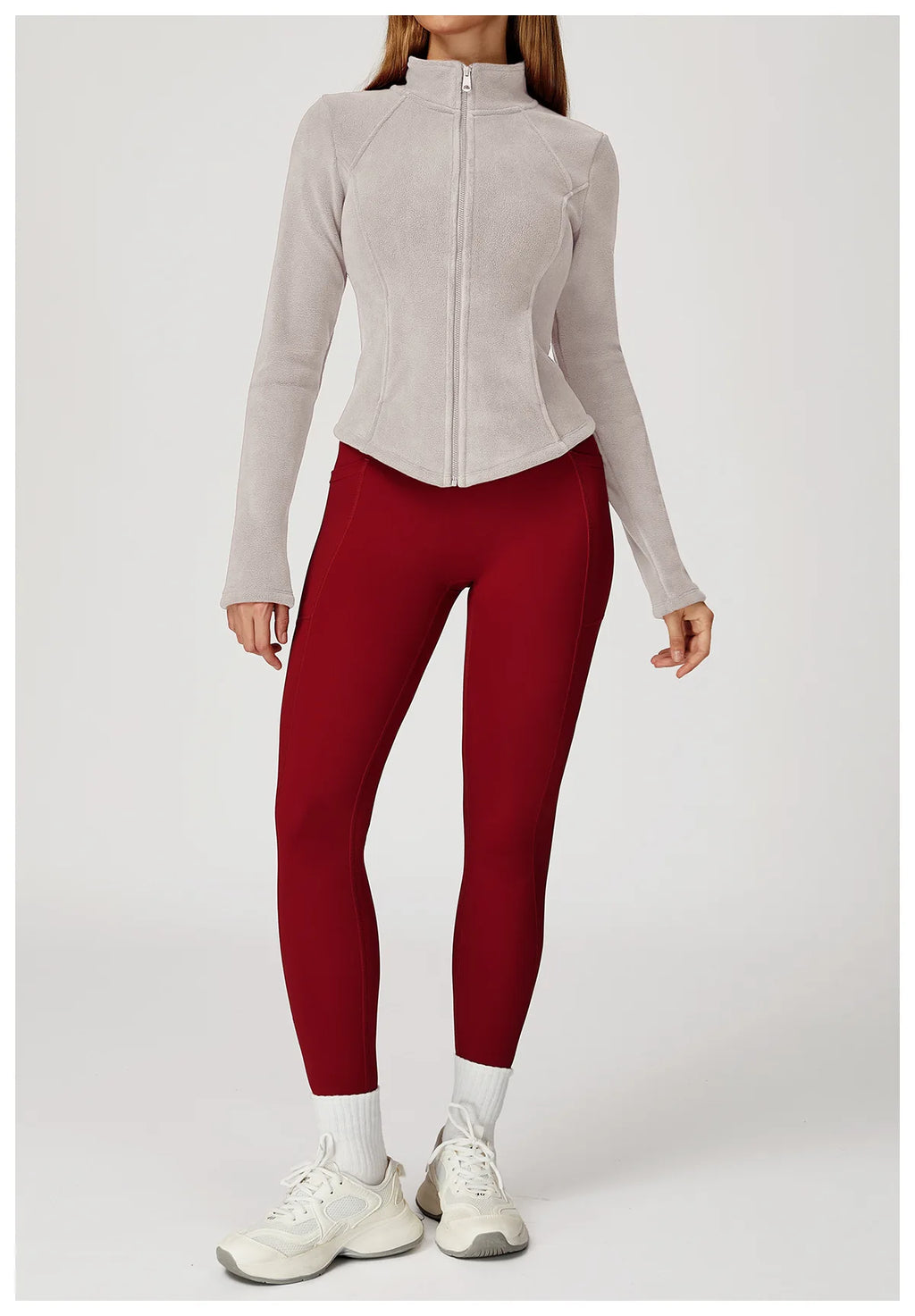 Sports Jacket Long Sleeve Women Zip Fitness Yoga Shirt Winter Warm Gym Top Activewear Running Coats Workout Clothes For Cycling