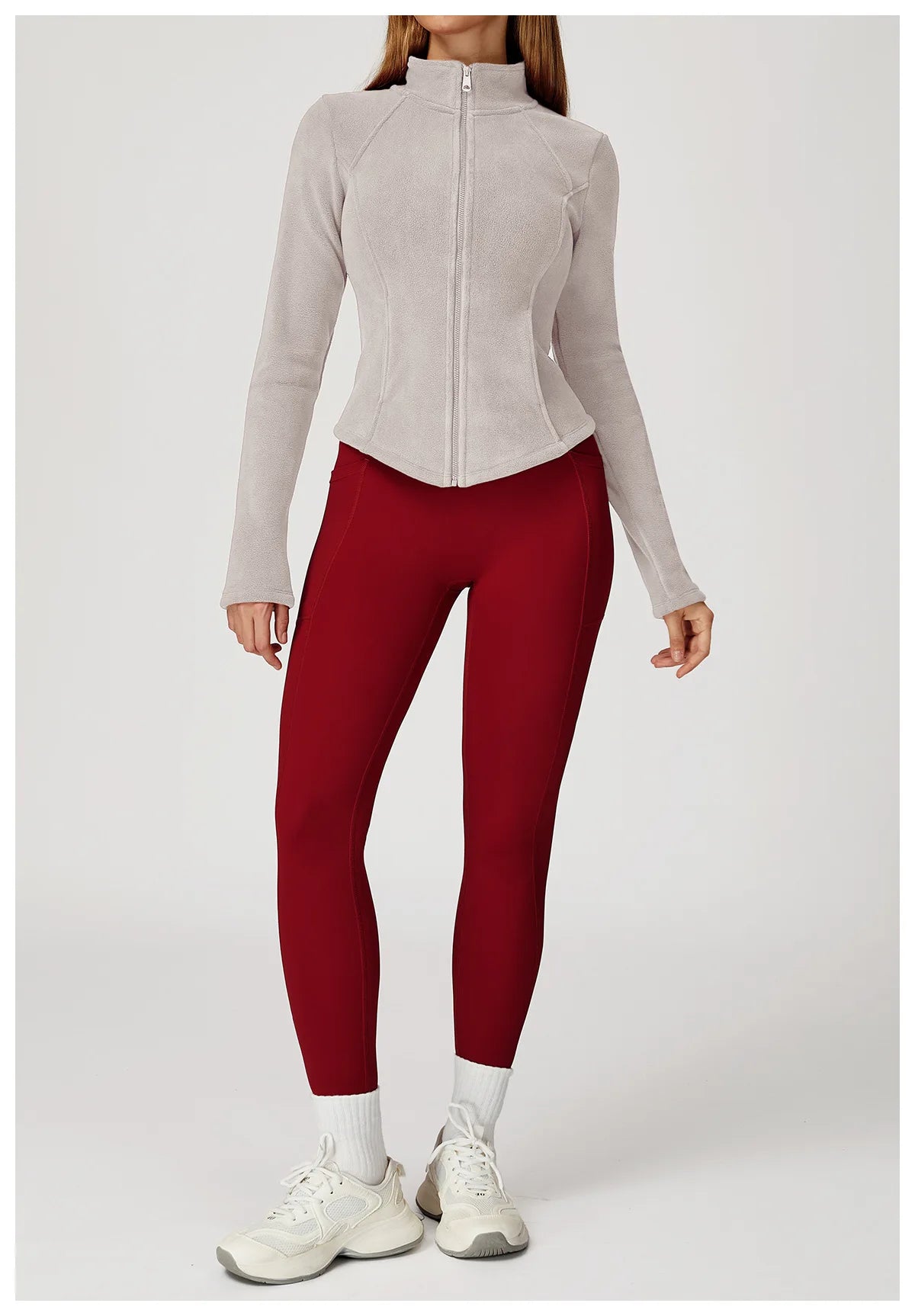 Sports Jacket Long Sleeve Women Zip Fitness Yoga Shirt Winter Warm Gym Top Activewear Running Coats Workout Clothes For Cycling