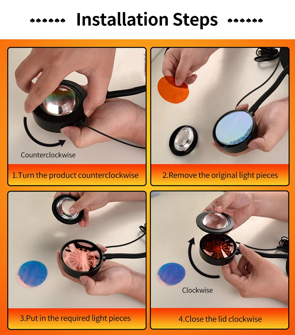 Lampe de nuit LED Tuya Smart Sunset, projecteur à distance USB RGB avec application Smart Life, idéale pour la décoration de chambre, la photographie, les fêtes et les naissances. Parfaite pour la décoration de chambre, les photos et les événements.