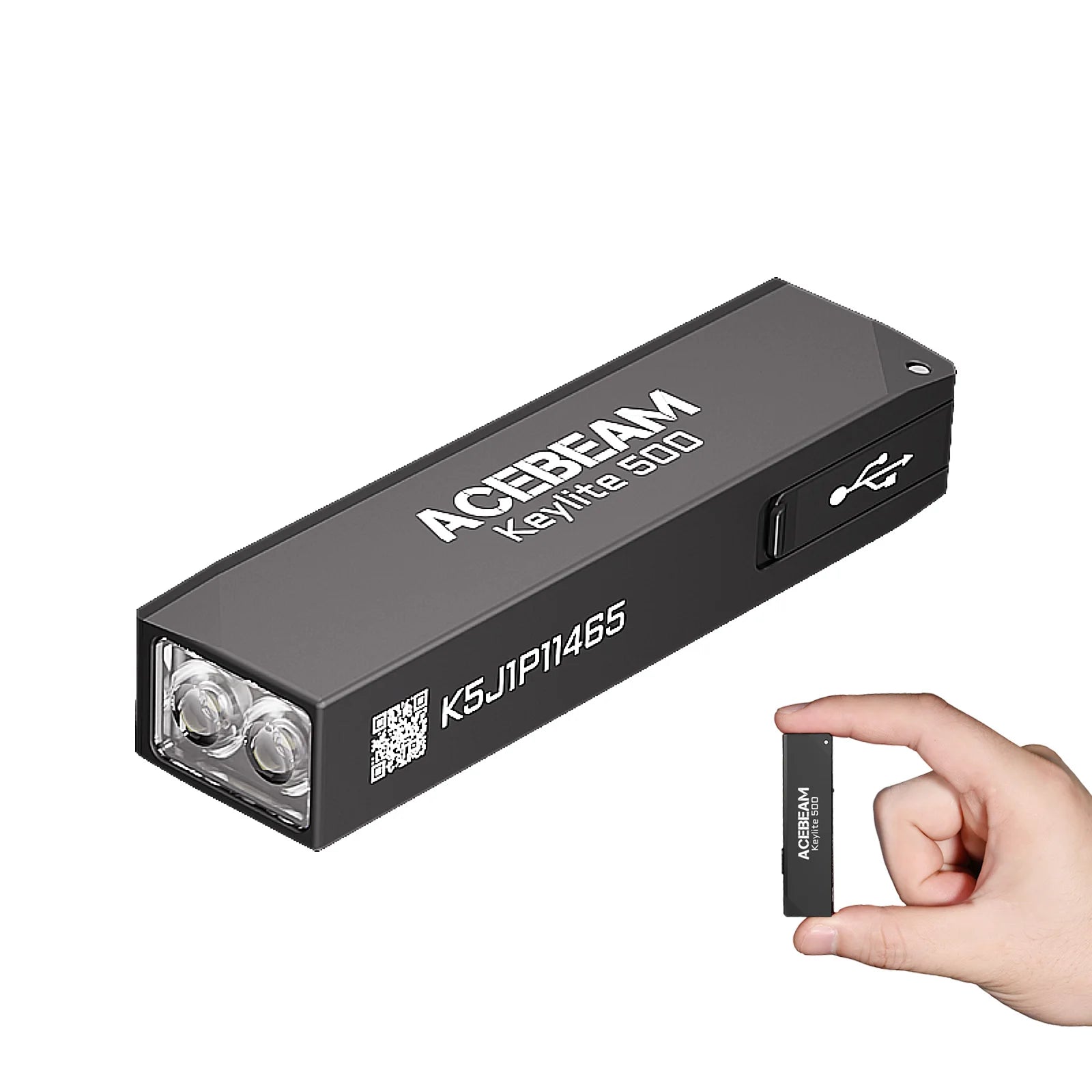 ACEBEAM Keylite 500 EDC Tactical Flashlight - Rechargeable with Self-Defense Strobe