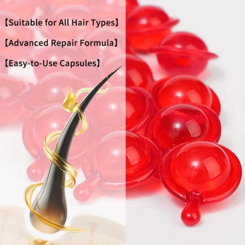 Capsules de vitamines pour cheveux, huile de kératine, soin capillaire rapide pour des cheveux doux, lisses et brillants. Nourrit et répare les cheveux abîmés et fourchus.