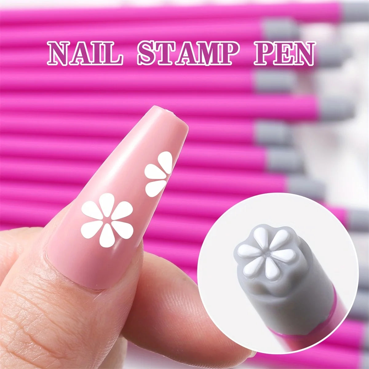 Stylo tampon pour nail art DIY, motif floral et papillon, graffiti pour ongles, outils de polissage, peinture et dessin pour manucure