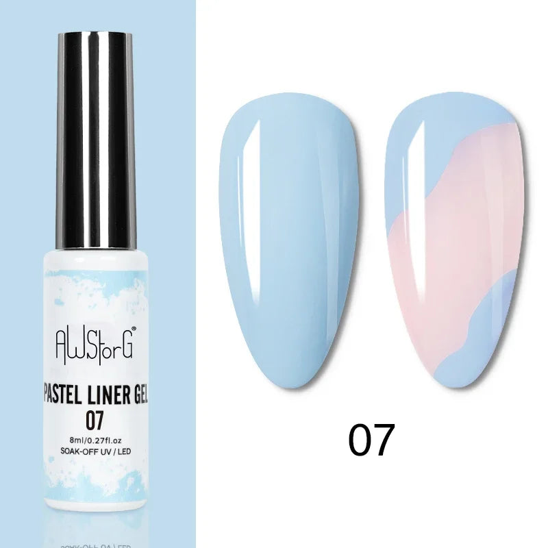 5ML Gold Silver Metallic Liner Paint Gel Polish Chrome Mirror Metal Effect Super Bright French UV LED Semi Permanent Nail Gel