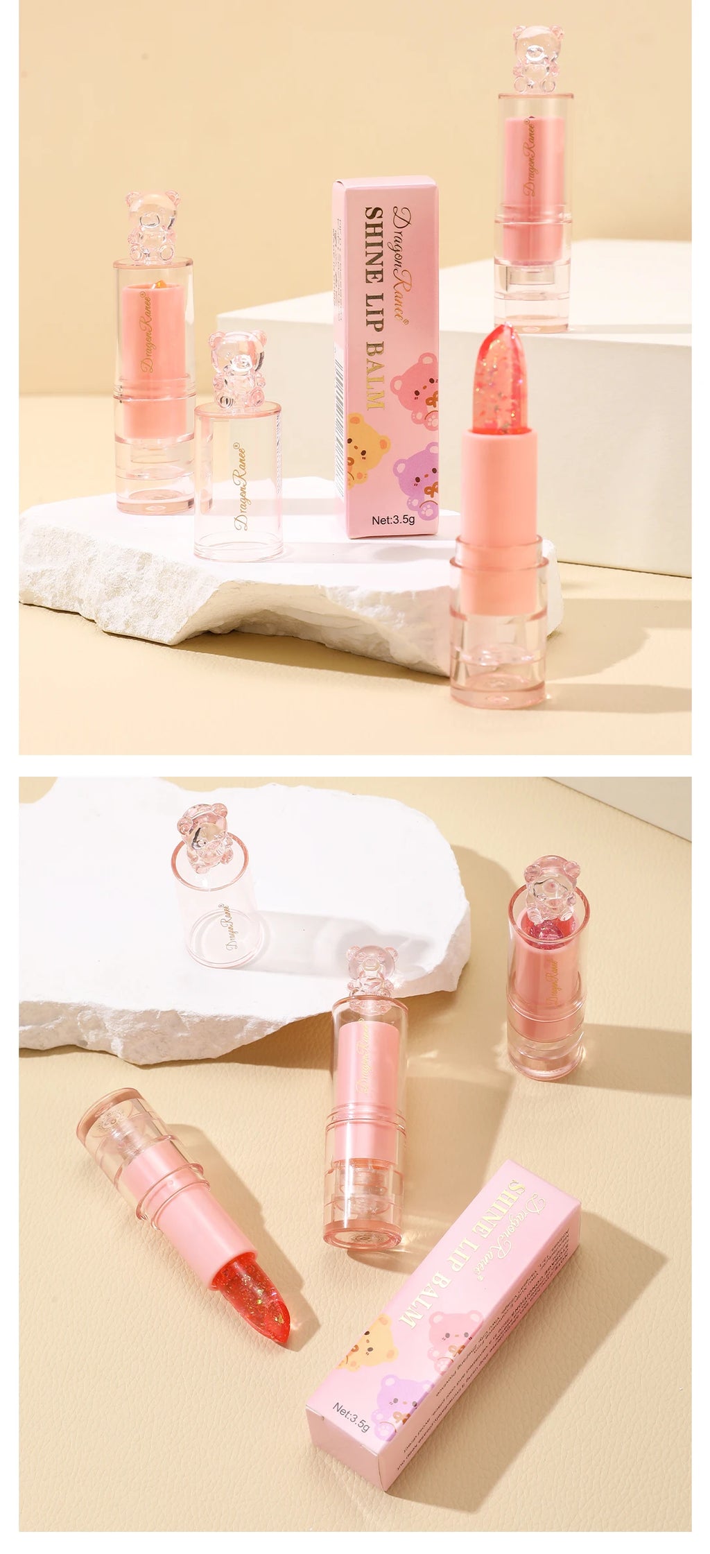 Color-Changing Glitter Lip Gloss