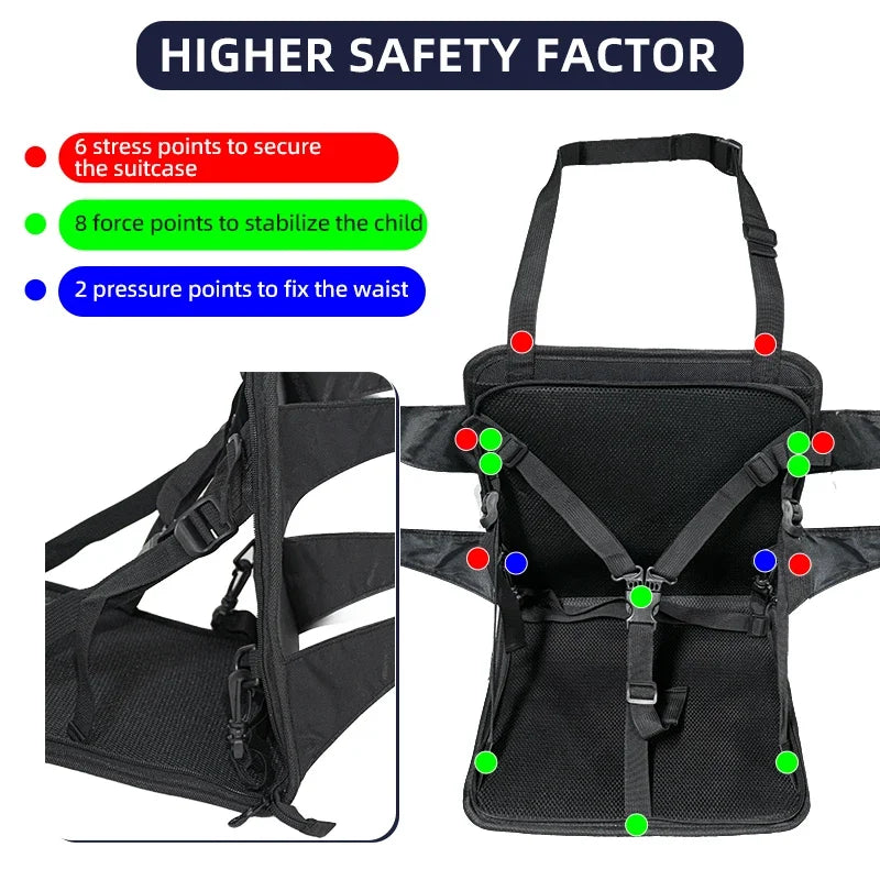 Siège enfant portable, équipement de voyage, coussin de sécurité trois points pour enfants de 1 à 8 ans