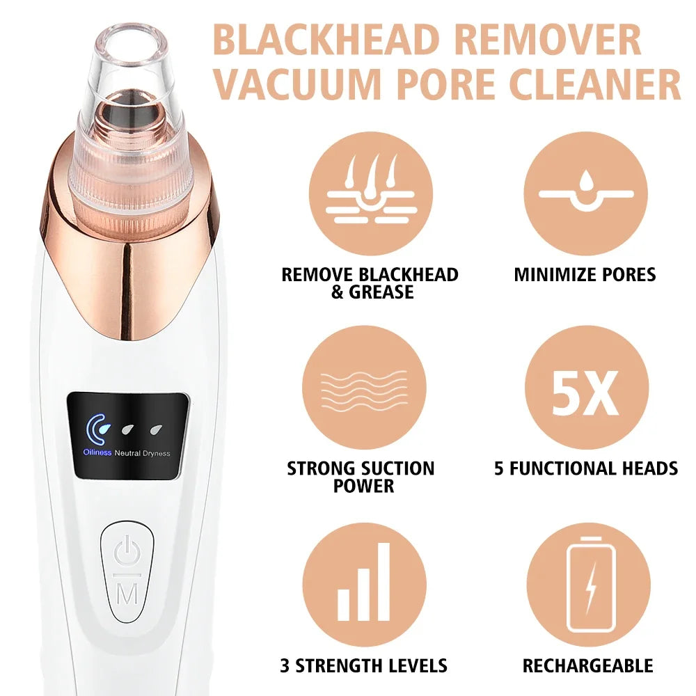 Blackhead Remover - 5 Heads Deep Cleansing Pore Vacuum