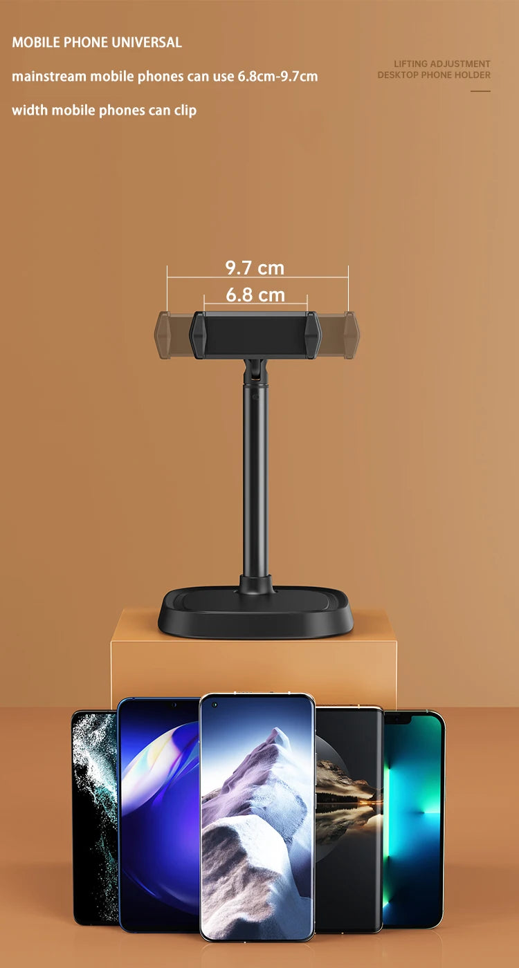 Cell Phone Stand Desk Phone Holder Height Angle Adjustable Aluminum Alloy Universal Phone Stand Office for iPhone 15Pro Max Plus