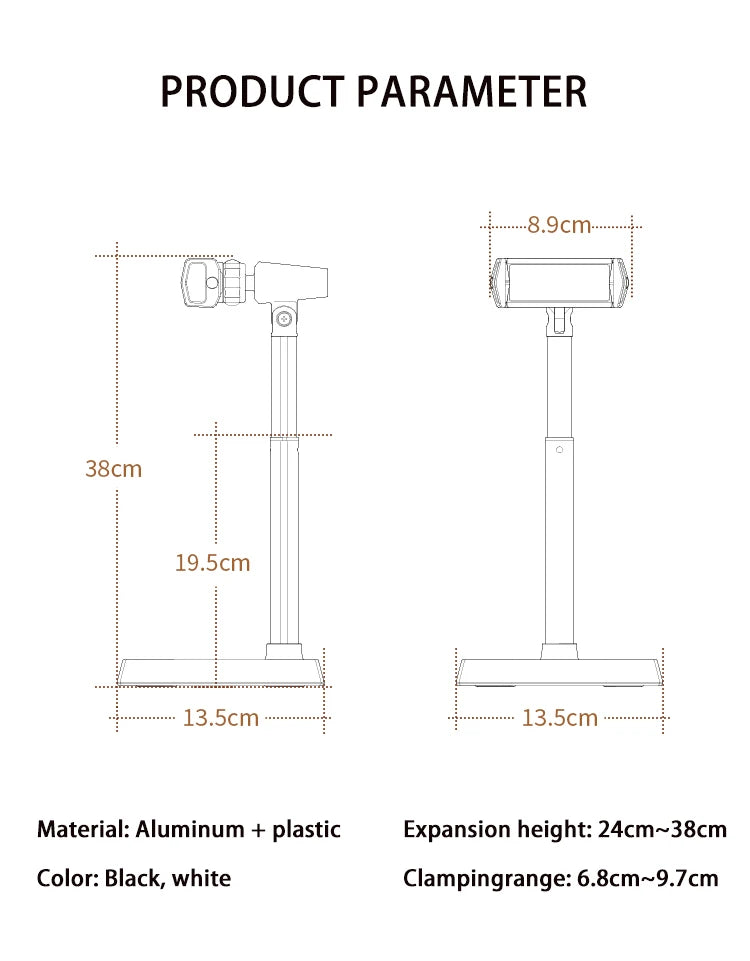 Cell Phone Stand Desk Phone Holder Height Angle Adjustable Aluminum Alloy Universal Phone Stand Office for iPhone 15Pro Max Plus