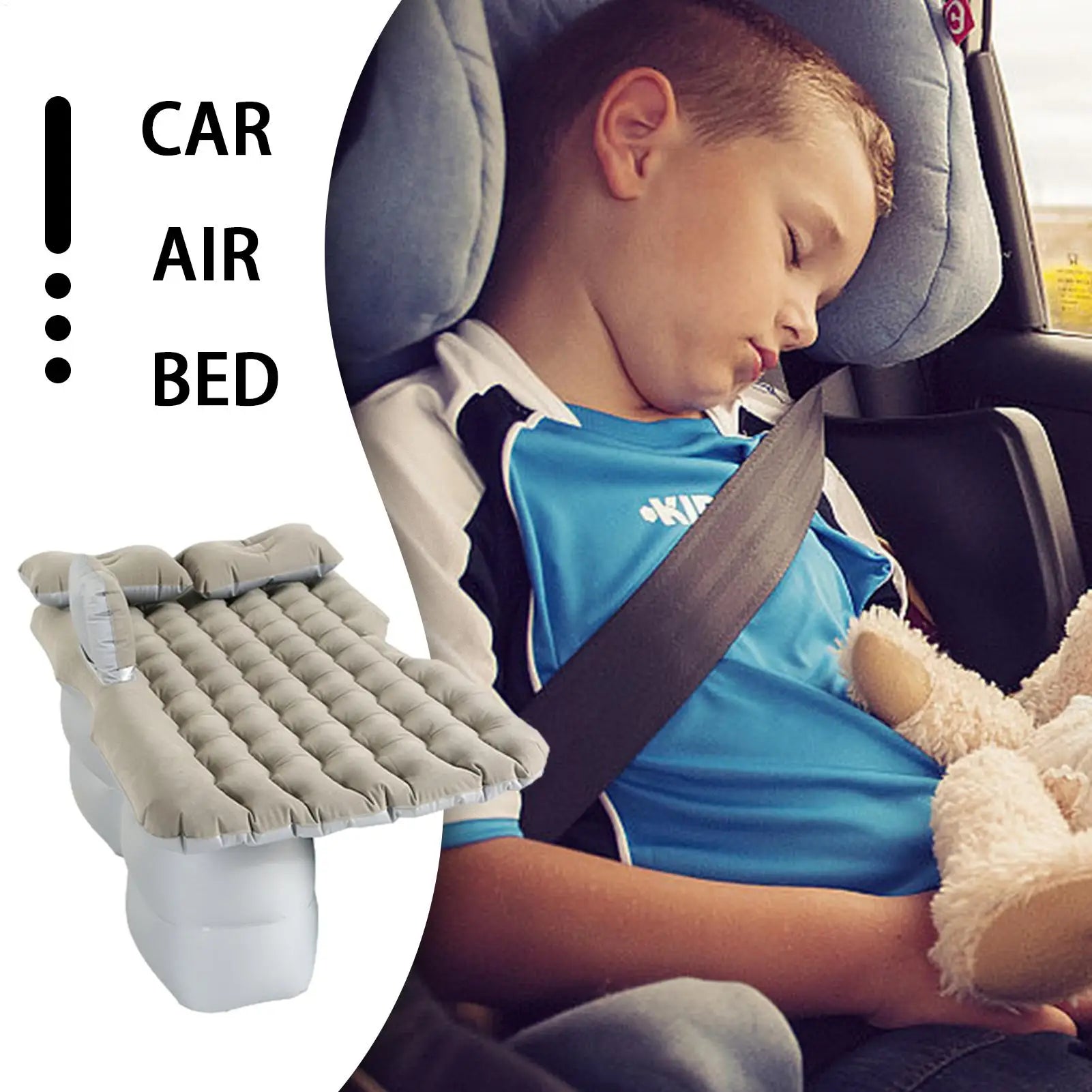 Extension de lit d'avion gonflable portable pour siège arrière de voiture, matelas de couchage pliable pour enfant en bas âge, pour l'intérieur de la voiture